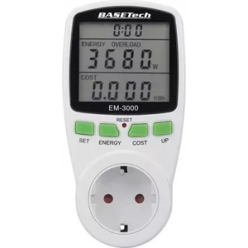 Basetech EM-3000 Energijos sąnaudų matuoklis su sąnaudų prognoze (BT-1611632)