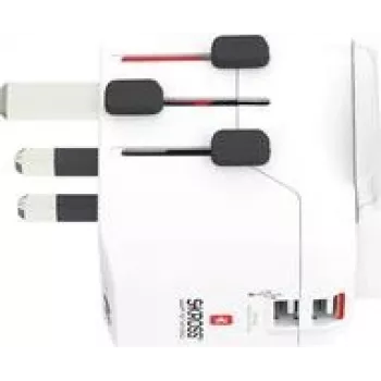 Skross 1302470 kelioninis adapteris Pro Light USB (2xA) – pasaulinis