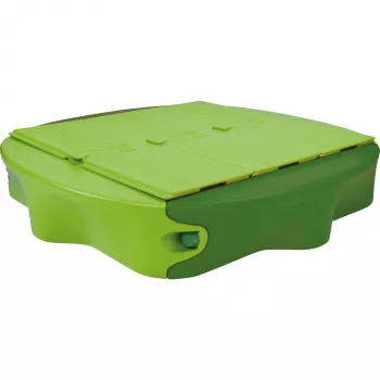 Smėlio dėžė Simba‑Dickie BIG 800056733, plastikinė, 1380×1380 mm, įmontuoti suoleliai, žalia