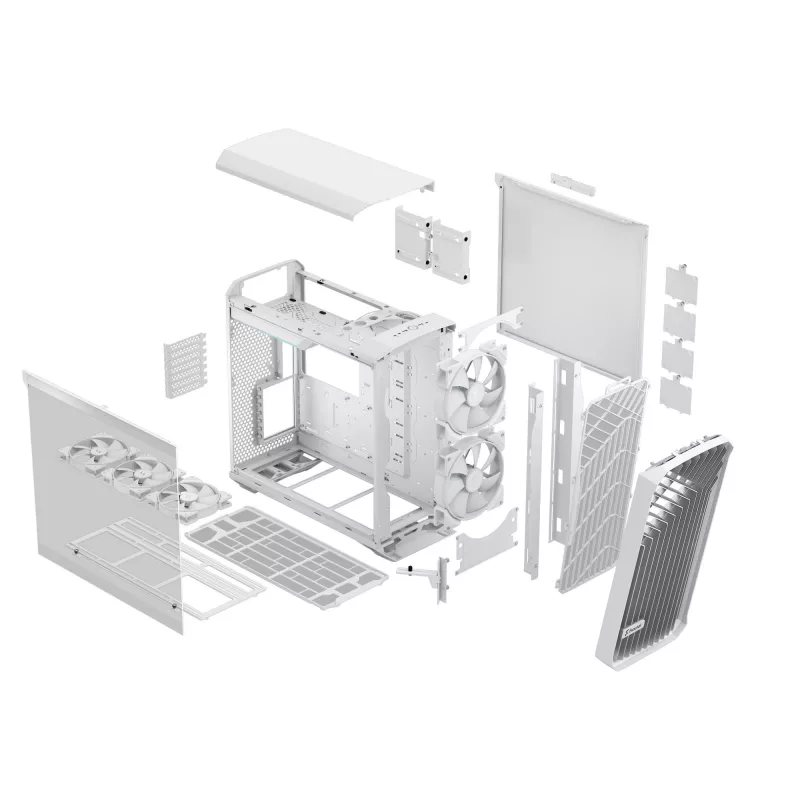 PC korpusas Fractal Design Torrent White – ATX, EATX, microATX, ITX, 2×180 mm priekiniai ventiliatoriai