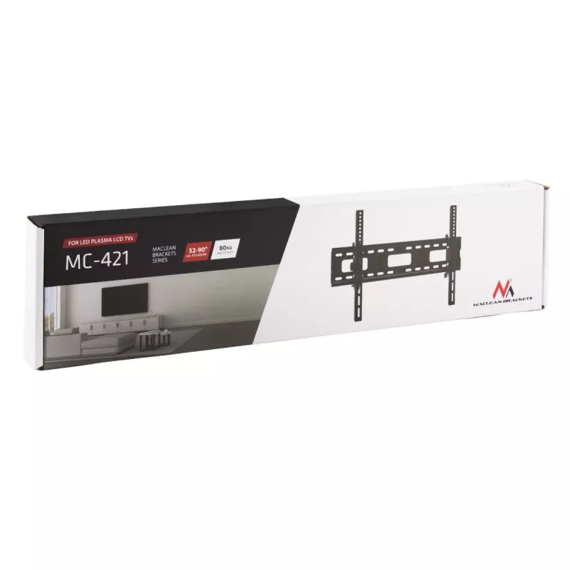 Maclean TV MC-421 sieninis laikiklis televizoriui 32-90 col., VESA 600x400, 80 kg, pasukamas, universalus, su gulsčiuku ir tvirtinimo komplektu