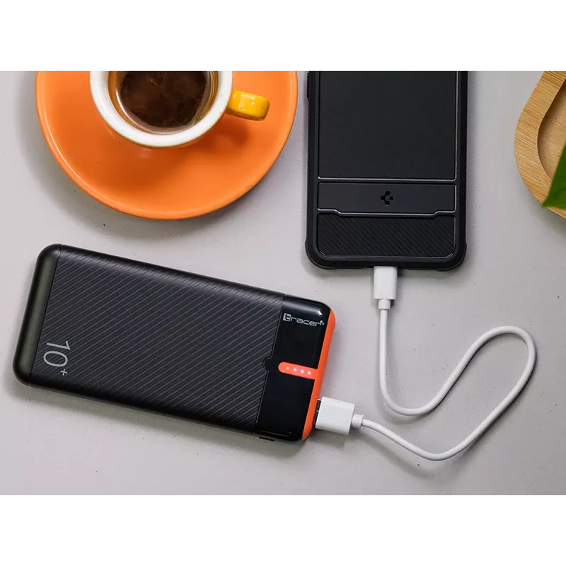 PowerBank EnerGo 10000mAh juodai-oranžinis