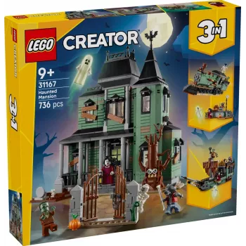 Konstruktorius LEGO Creator 3-in-1 Haunted House modelis 31167 – 736 detalių, 3 modeliai, 5 minifigūrėlės