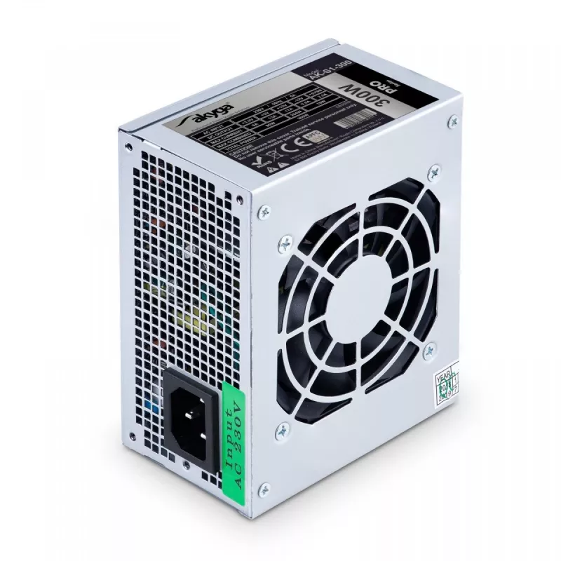 Akyga AK-S1-300 300 W SFX maitinimo blokas, pasyvusis PFC, 80 mm ventiliatorius, juodas