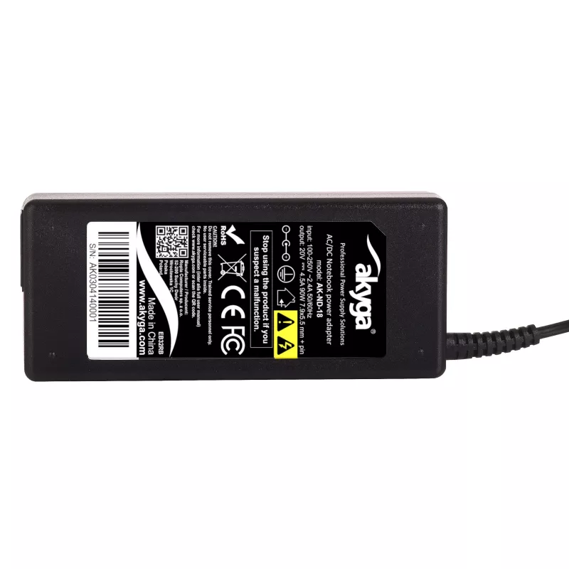Akyga AK-ND-18 įkroviklis Lenovo nešiojamiesiems kompiuteriams, 90 W, 20 V / 4,5 A, 7,9 x 5,5 mm su kaiščiu