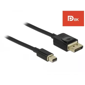 DeLOCK DisplayPort kabelis – DisplayPort (kištukas) į Mini DisplayPort (kištukas) – 2 m – juoda – 8K palaikymas