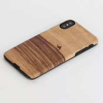 Dėklas iPhone X/XS MAN&WOOD terra black – natūralios medienos apsauginis užvalkalas