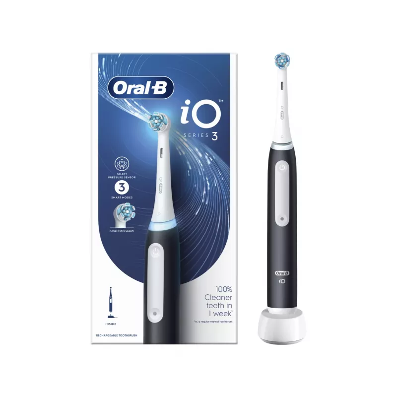 Oral-B iO3 matte Black elektrinis dantų šepetėlis