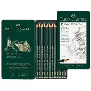 Pieštukai Faber-Castell CASTELL 9000 rinkinys 12 vnt. (8B–2H)