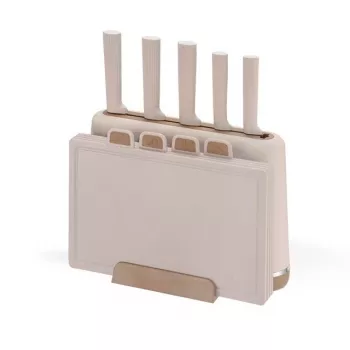 Peilių rinkinys su bloku ir pjaustymo lenta Maestro MR-1412-BEIGE Smėlio spalvos