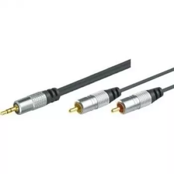 Shiverpeaks profesionalus garso kabelis, aukštos kokybės, 1x 3,5 mm stereo lizdas – 2x RCA kištukas, 1,5 m (499601015H)