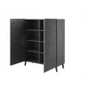 Shelving unit ABETO 100.5 x 40 x 121.5 cm grafito/blizgus grafito