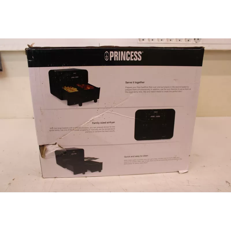 Princess Double Basket Airfryer 182068 | 2400 W | 8 L | Juoda | IŠPARDAVIMAS (PAŽEISTA PAKUOTĖ, ĮBRĖŽIMAI ANT KORPUSO)