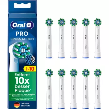 Oral-B CrossAction keičiamos šepetėlio galvutės, 10 vnt., baltos