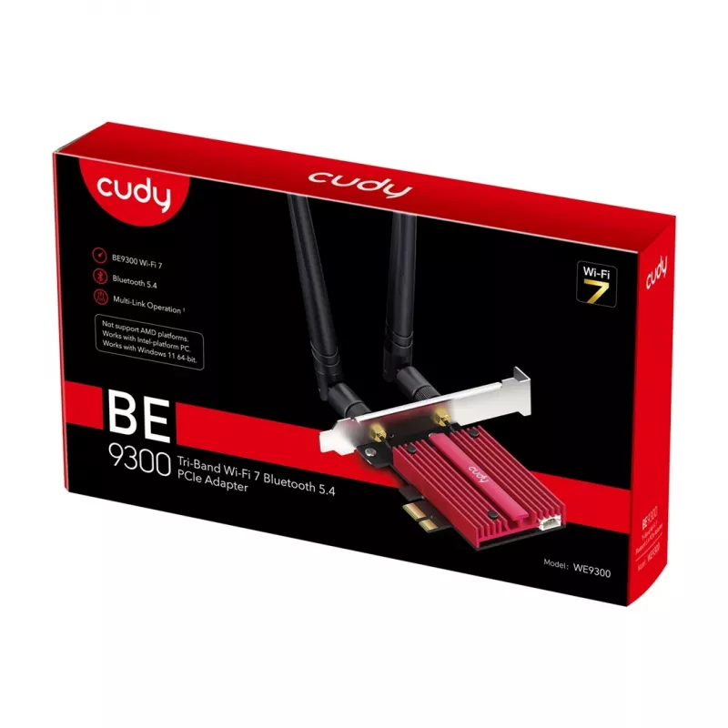 Cudy WE9300 vidinė tinklo plokštė WLAN / Bluetooth 5765 Mbit/s