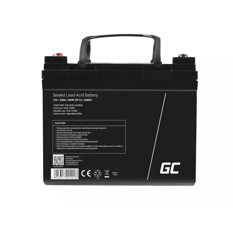 Green Cell AGM21 UPS baterija Sandarus švino rūgšties (VRLA) 12 V 33 Ah