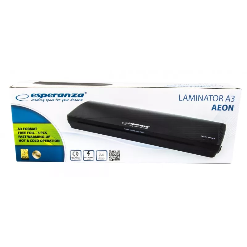 Esperanza EFL003 laminatorius šaltas/karštas 250 mm/min juodas