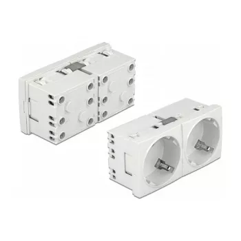 Sieninis kištukinis lizdas DELOCK 81325 CEE 7/3, 250 V, 16 A, baltas, ABS, 45×90×40 mm (5 vnt.)