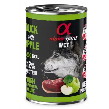 ALPHA SPIRIT WET Antis su obuoliu – šlapias šunų ėdalas – 400 g