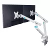 Laikiklis monitoriams DIGITUS Dual, dviem 35 colių ekranams, spaustuvas, 2×10 kg, VESA 75–100, pakreipimas -45–90°