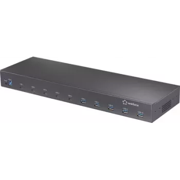 Renkforce 19 colių stovo USB 3.2 Gen 2 10 prievadų šakotuvas, pramoninis (RF-6627278)