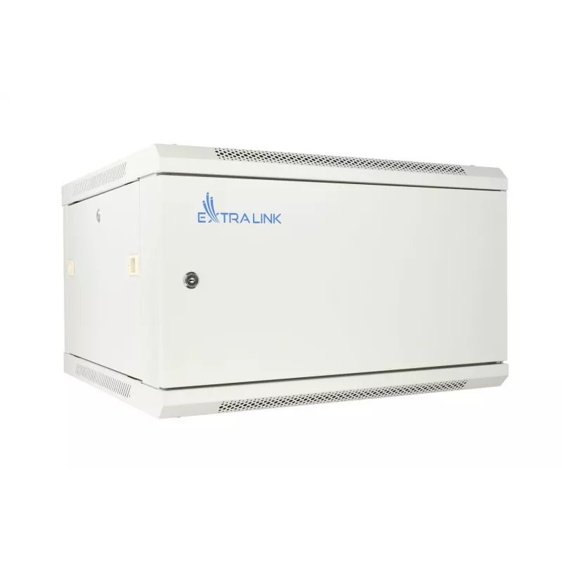 Extralink sieninis stelažas 6U 600x450 pilkas, metalinės durelės