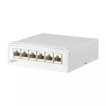 METZ CONNECT E-DAT Patch Panel CAT 6a RJ-45 X 6 Grynai Baltas (130862-21C-E)