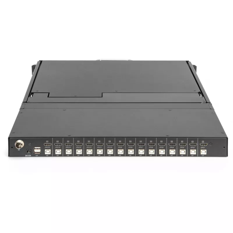 Digitus 17 colių HD LCD KVM konsolė su 16 prievadų HDMI ir vokiška klaviatūra