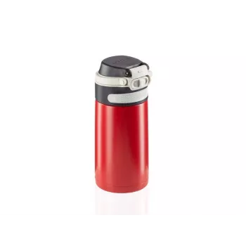 Kelioninis puodelis Leifheit 03245 nerūdijantis plienas 350 ml, dvigubos sienelės, sandarus, užverčiamas dangtelis, juoda/raudona