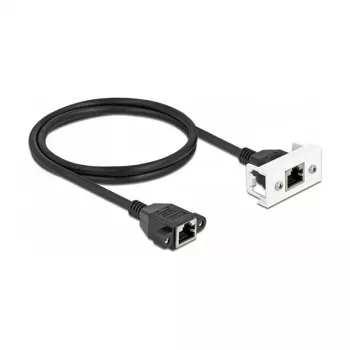 DeLOCK tinklo ilginimo kabelis Cat.6A 1m S/FTP RJ45 juodas