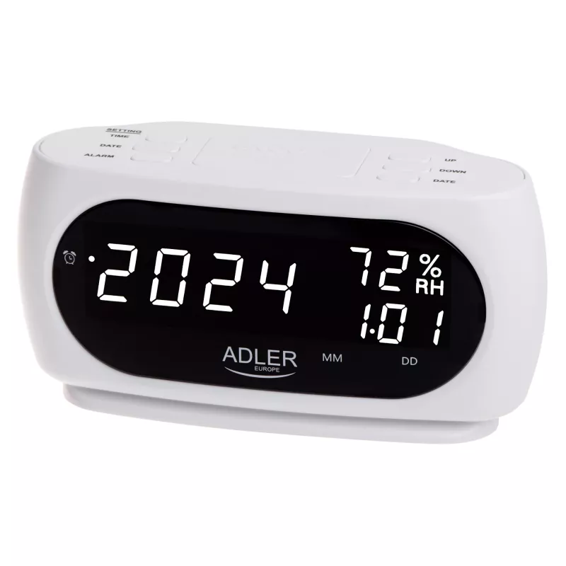Adler AD 1186W žadintuvas skaitmeninis juodas, baltas