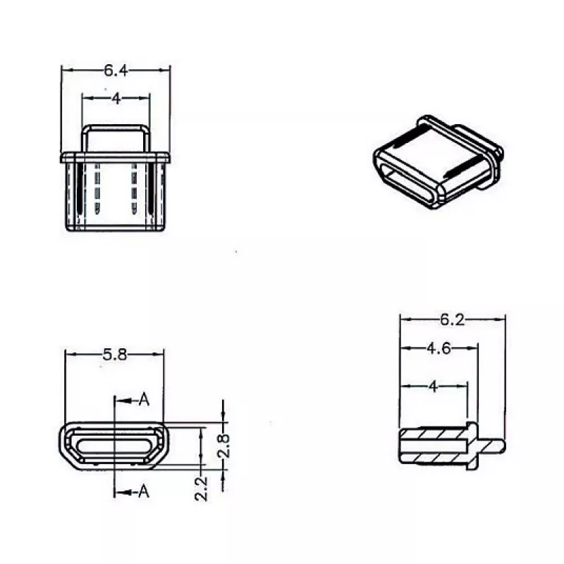 Apsauginis kištukas DELOCK Micro-HDMI 6,2×6,4×2,8 mm juodas, 10 vnt.