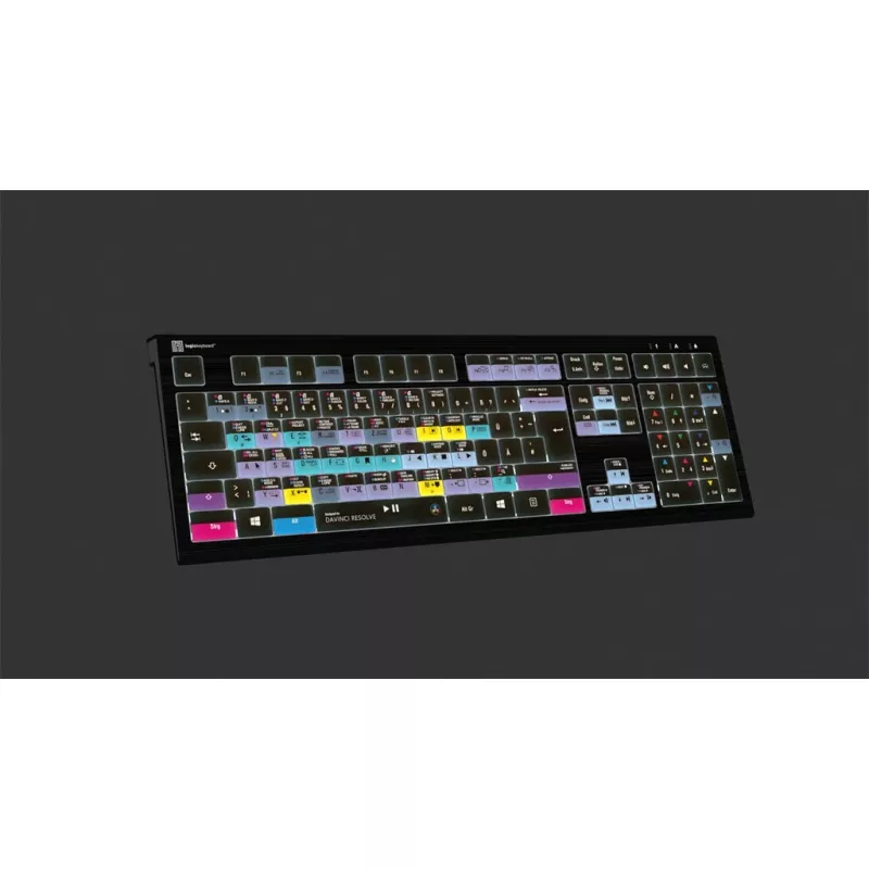 Logickeyboard ASTRA 2 DaVinci Resolve klaviatūra LKB-RESB-A2PC-DE, USB, QWERTZ vokiška (DE), PC, juoda