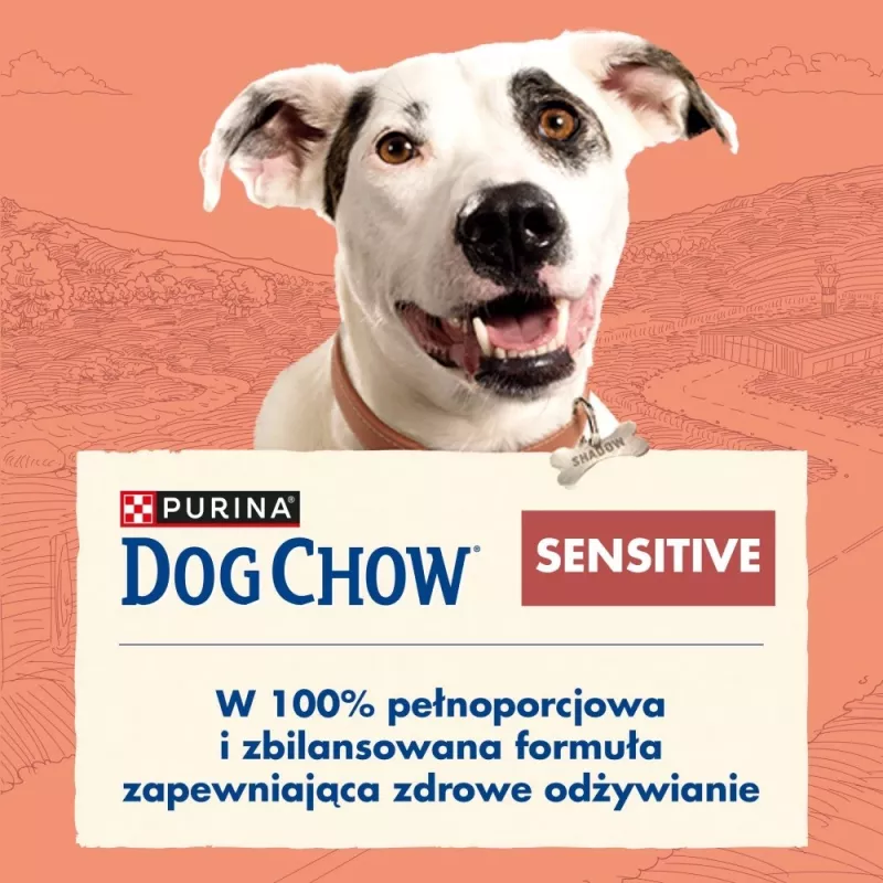 PURINA Dog Chow Sensitive Salmon – sausas šunų ėdalas su lašiša – 14 + 2,5 kg