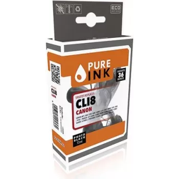 PURE INK CAN8BK PI CANON CLI8BK MP kasetė su atnaujinta lusta, 13 ml, matinė/juoda nuotraukų spalva