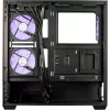 Cooler Master Elite 690 kompiuterio korpusas, Midi bokštas, ATX, grūdintas stiklas - 4x ARGB ventiliatoriai, medis, juoda