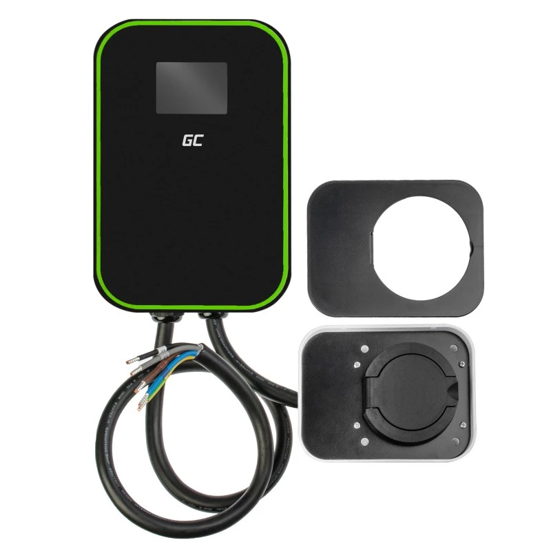 GREEN CELL WALLBOX EV POWERBOX 22KW su kištukiniu lizdu ir RFID
