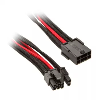 SilverStone PCIe-8 kaiščio į PCIe-6+2 kaiščio laidas, 250 mm - juoda/raudona