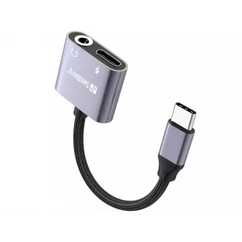 USB-C garso adapteris SANDBERG PD65W 136-67 su USB-C PD perdavimu