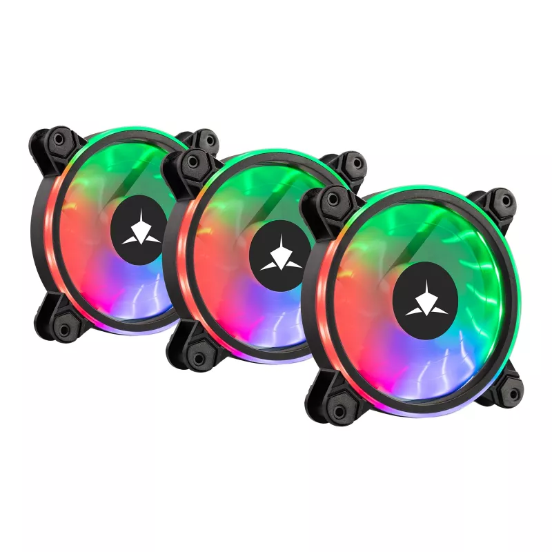 Ventiliatorių rinkinys White Shark Nebula-2 Black – ARGB 120 mm (3 vnt.)