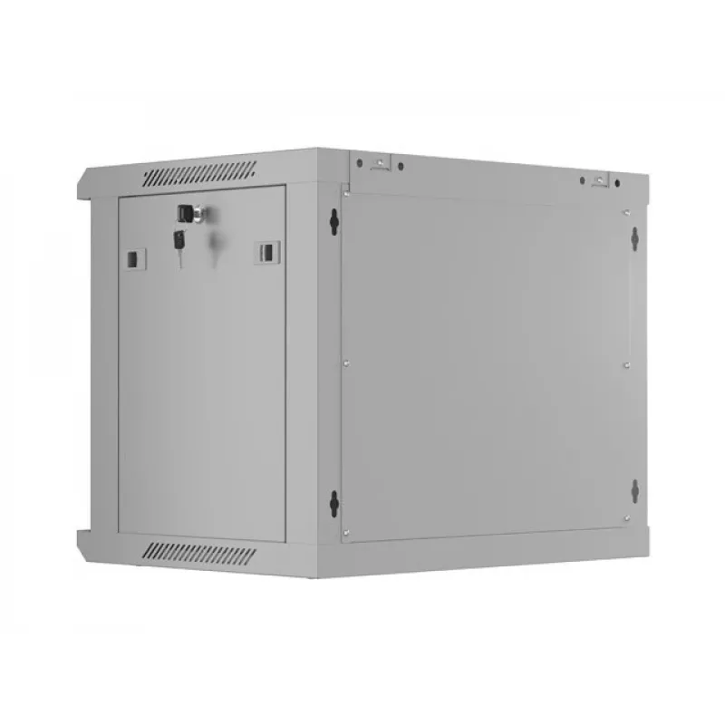 19 colių 9U 600x450 pilkas sieninis spintos stovas Lanberg su perforuotomis durelėmis