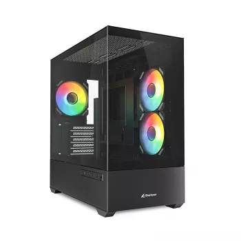 Sharkoon MK6 RGB Micro-ATX kompiuterio korpusas, juodas, grūdintas stiklas