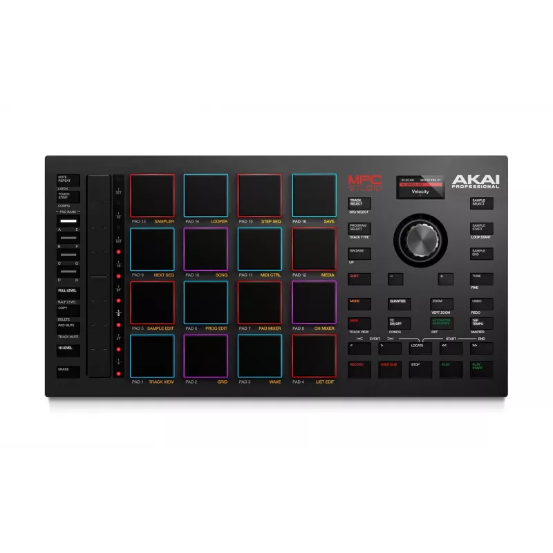 MIDI studijos valdiklis AKAI MPC Studio MK2 su 16 pagalvėlių, LCD ekranu, RGB foniniu apšvietimu, USB-MIDI, 305 mm plotis