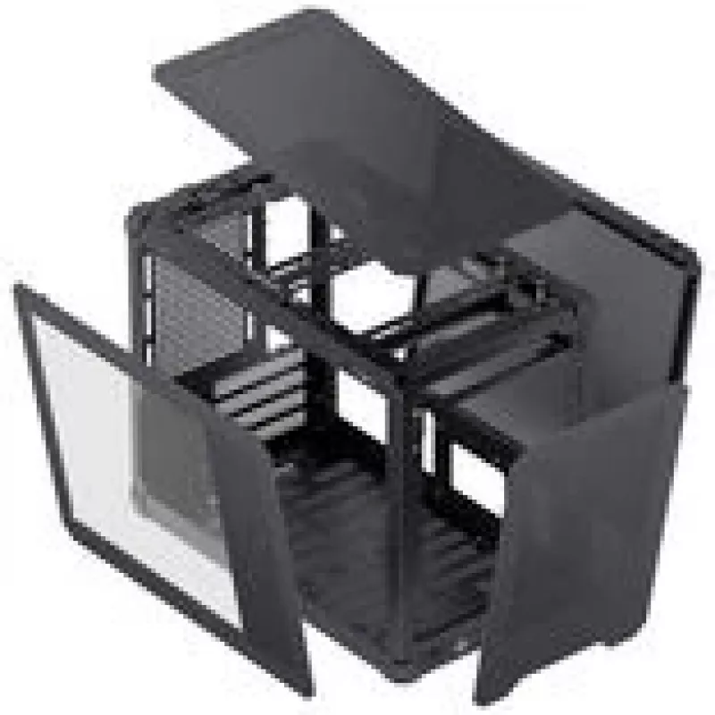 Jonsbo C6 MAX PC dėklas, Mini dėklas, Micro-ATX, Grūdintas stiklas - juodas