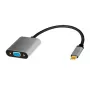 USB Type-C į VGA (D-Sub) vaizdo adapterio kabelis LOGILINK CUA0104 0,15 m, pilkai juodas