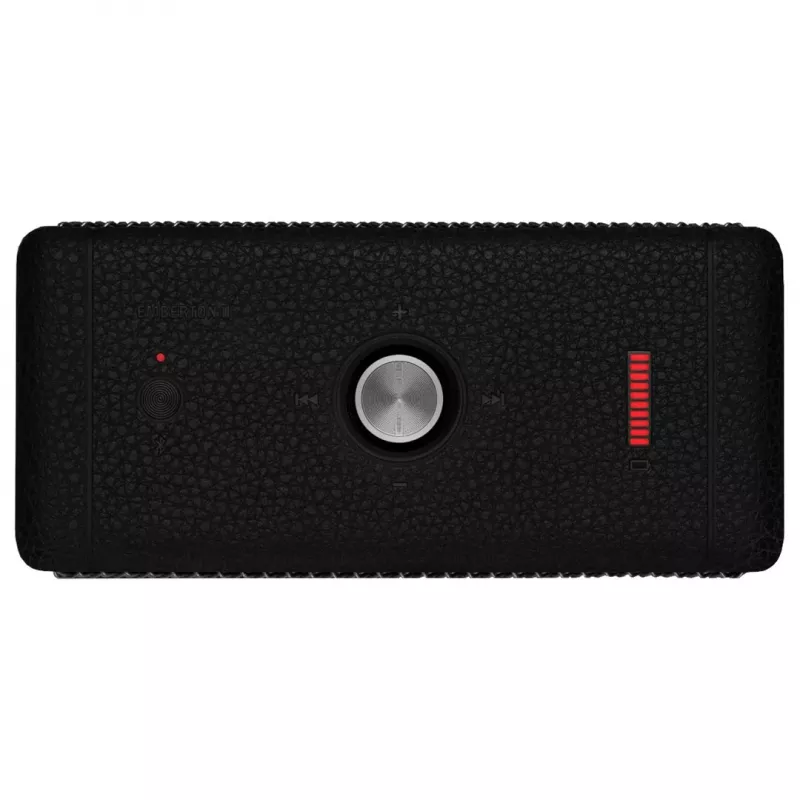Nešiojamas Bluetooth garsiakalbis Marshall Emberton II Black Steel – kompaktiškas dizainas, belaidis garsas