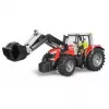 Žaislinis traktorius BRUDER Massey Ferguson 7624 su priekiniu krautuvu, raudonas, nuo 3 m.