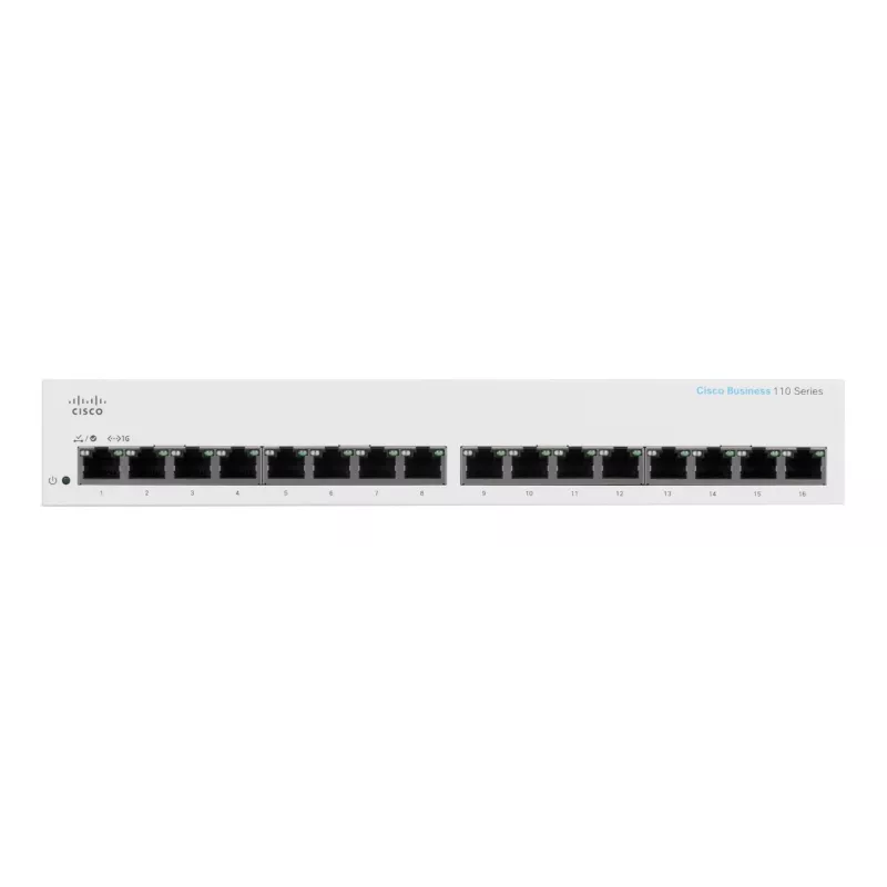 Jungiklis Cisco CBS110 nevaldomas L2 Gigabit Ethernet 16x RJ-45 (10/100/1000), 1U, 32 Gbps
