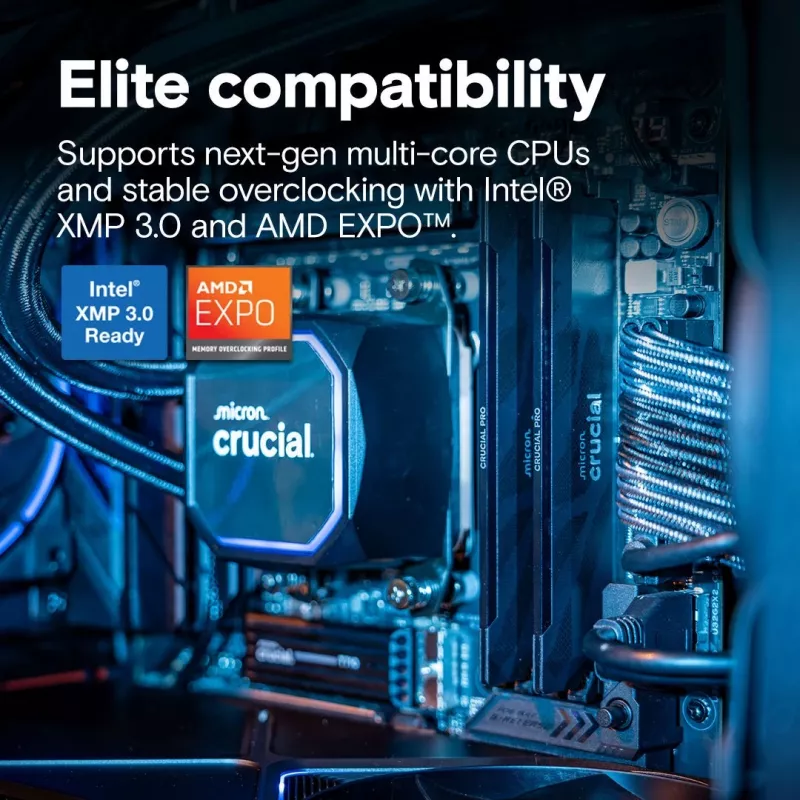 CRUCIAL Pro OC 16GB (1×16GB) DDR5 6400 MT/s CL32 atminties modulis