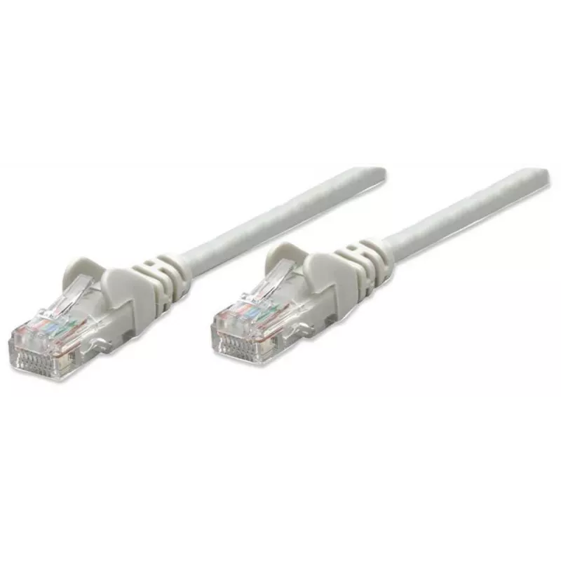 Intellinet tinklo jungiamasis kabelis, Cat6, 0,5 m, pilka, CCA, U/UTP, PVC, RJ45, paauksuoti kontaktai, be užkliuvimo, su apsauginiu gaubtu, viso gyvenimo garantija